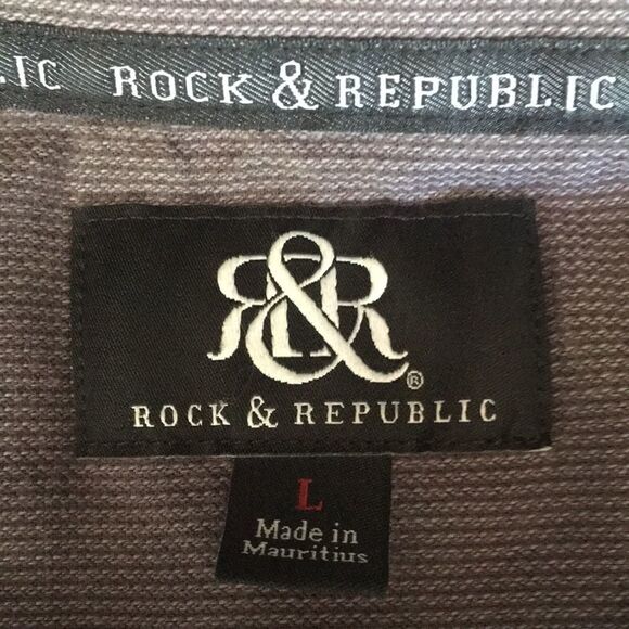 Rock & Republic Men’s Button Down Shirt Size Large - Picture 10 of 12